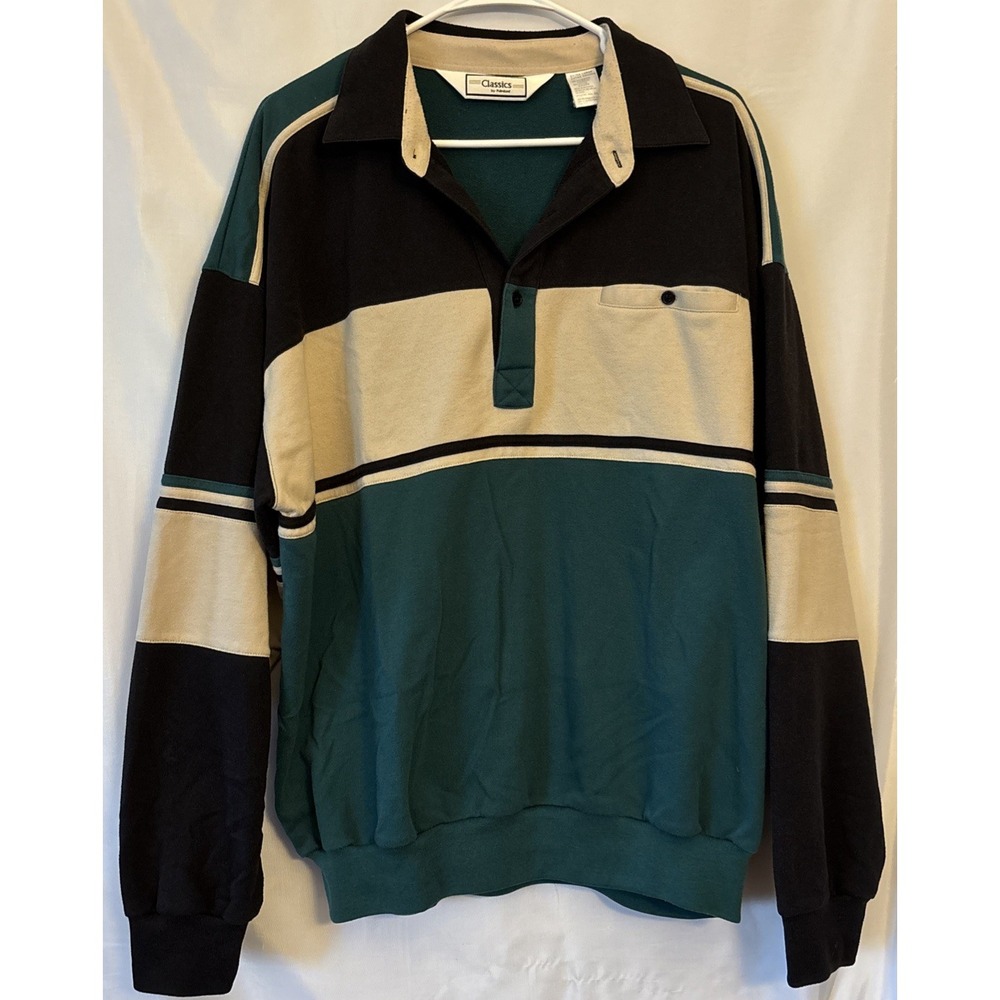 Vintage 90s Palmland Colorblock Fresh Prince Dadcore Long Sleeve Shirt XLarge